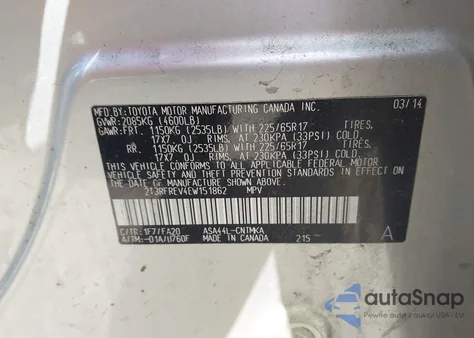 2014 Toyota Rav4 Xle from USA, damaged, VIN 2T3RFREV4EW151862